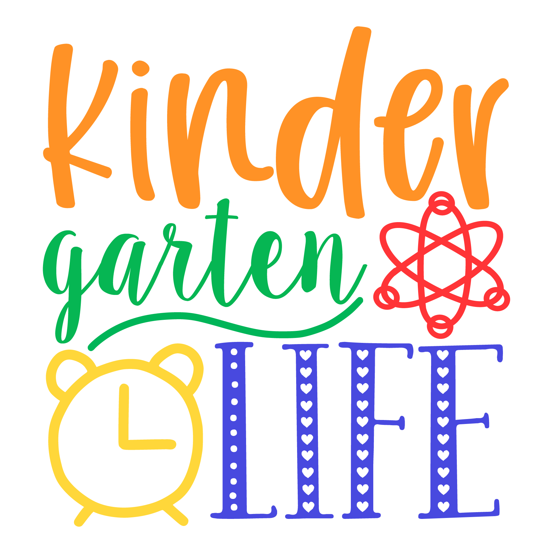 Kindergarten Life T-shirt Design (White)