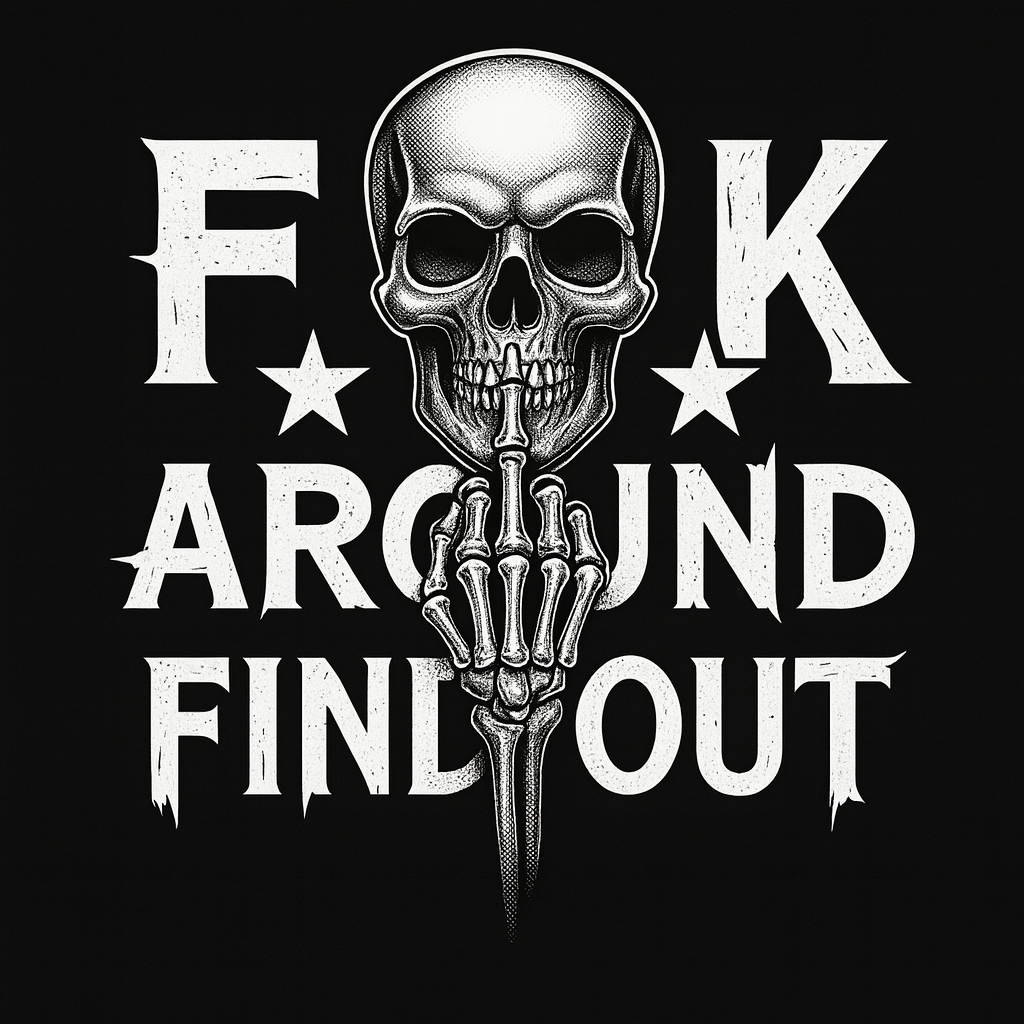 Fafo Skull Shush Gesture Tee (Black)