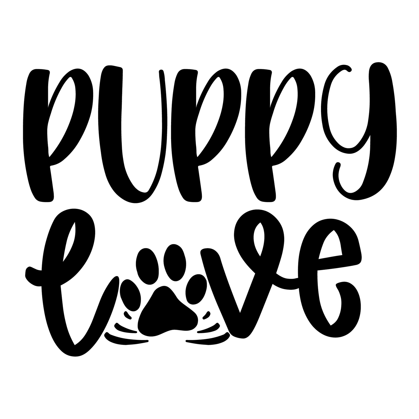 Puppy Love T-shirt Design (White)