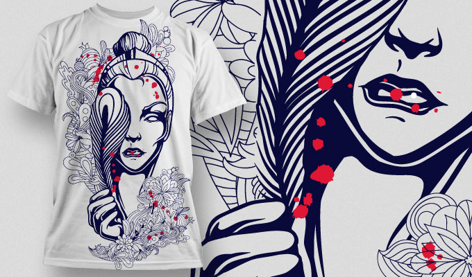 Artistic Floral Graphic T-shirt (White)