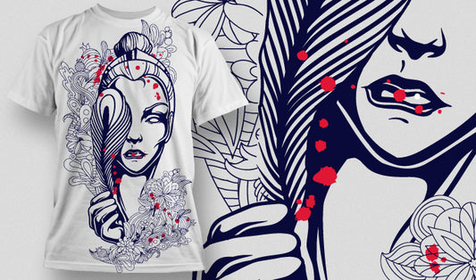 Artistic Floral Graphic T-shirt (White)