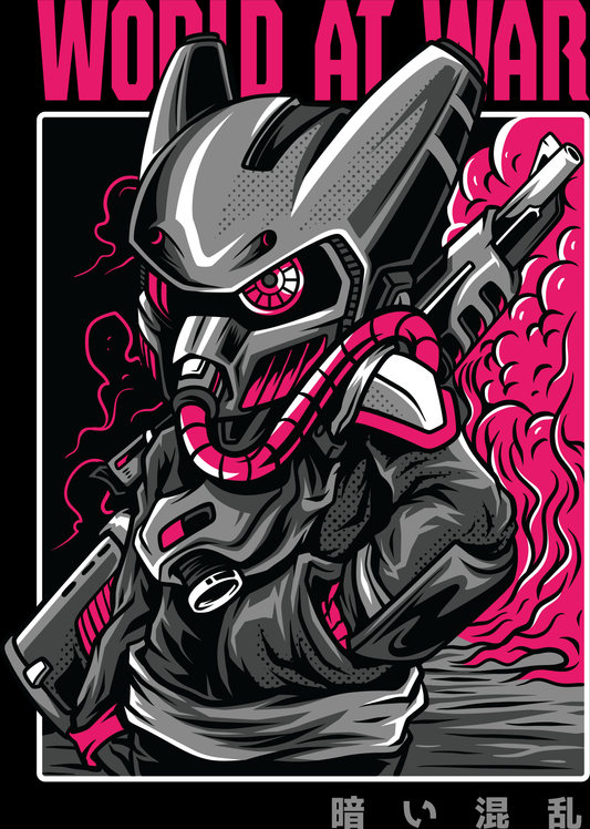 Futuristic Warrior Graphic Tee (White)