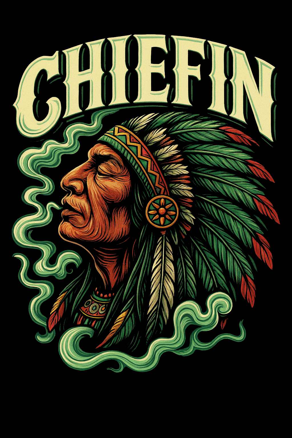 Chiefin Vintage Headdress Tee (Black)