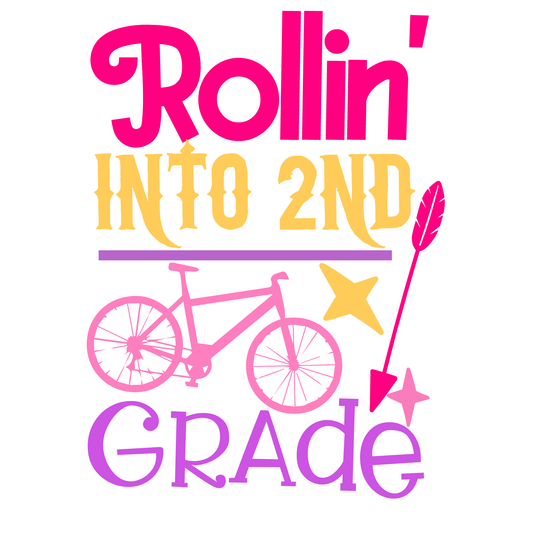 Rollin' Into 2nd Grade T-shirt (White)
