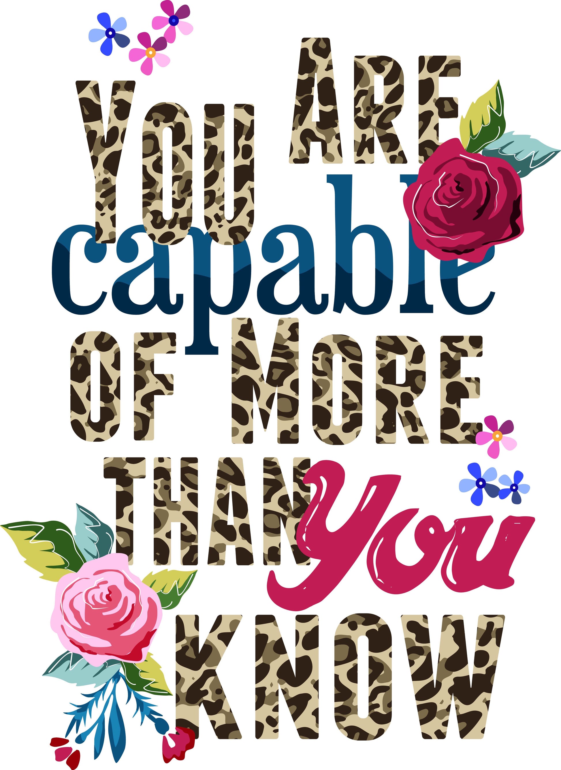 Empowering Leopard Print T-shirt (White)