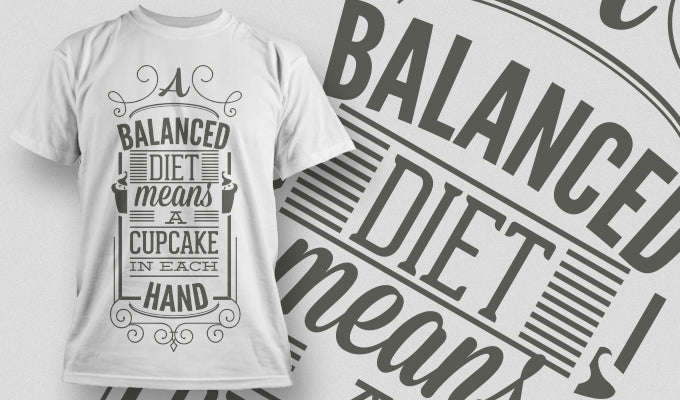 Balanced Diet Cupcake T-shirt (White)
