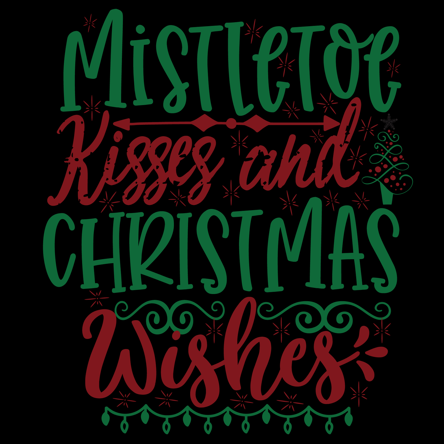 Mistletoe Kisses Christmas Wishes (White)