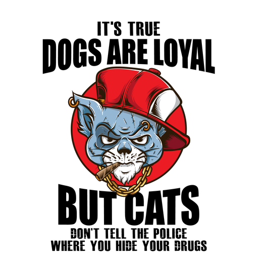 Loyal Dogs, Secretive Cats T-shirt (White)
