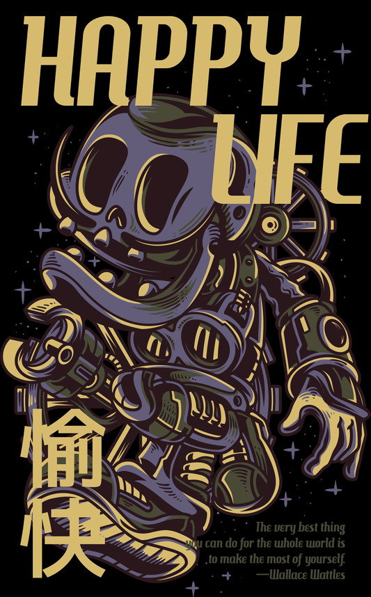 Happy Life Graphic Tee (White)