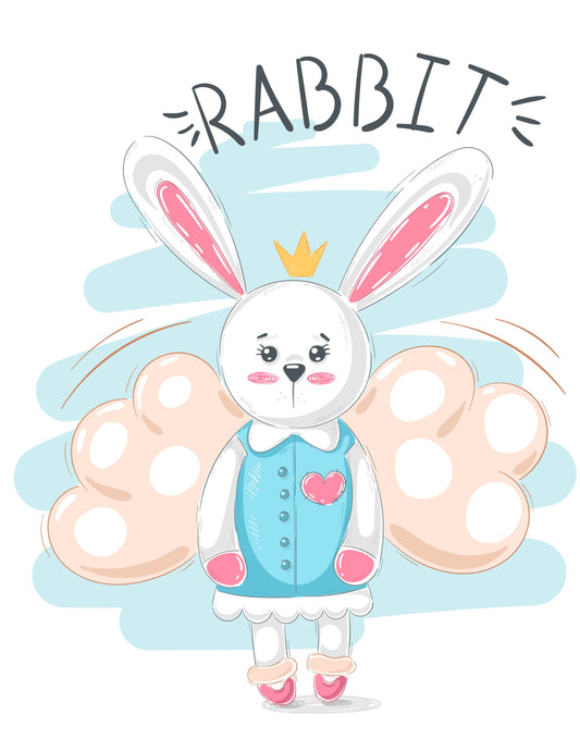 Cute Rabbit Graphic T-shirt (White)