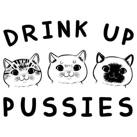 Drink Up Cat T-shirt (White)