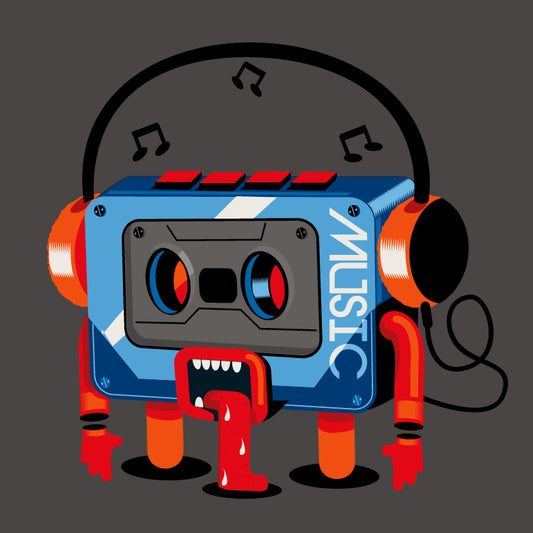 Retro Music Cassette T-shirt (Black)