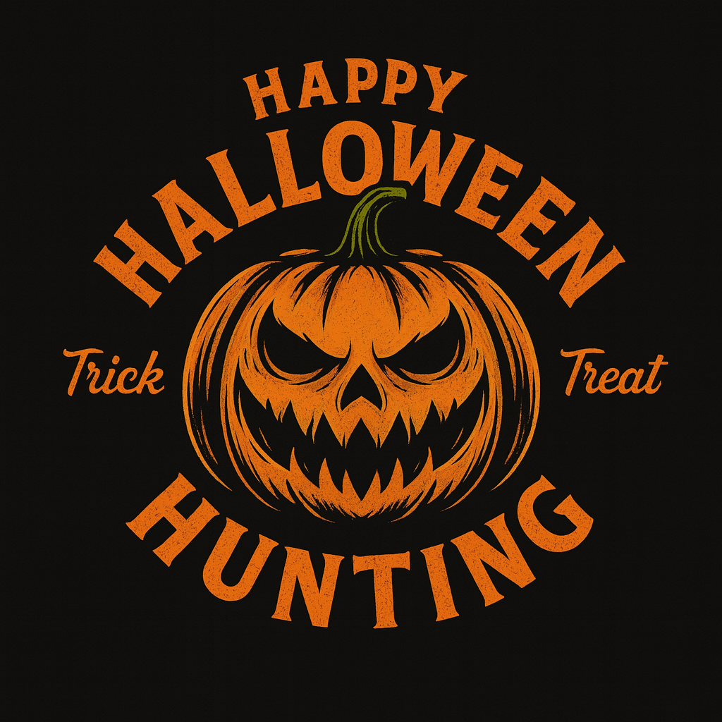 Happy Halloween Hunting Jack O' Lantern Tee (Black)