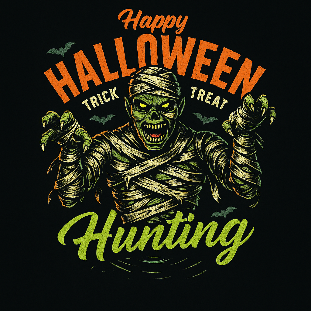 Mummy Happy Halloween Hunting Tee (Black)