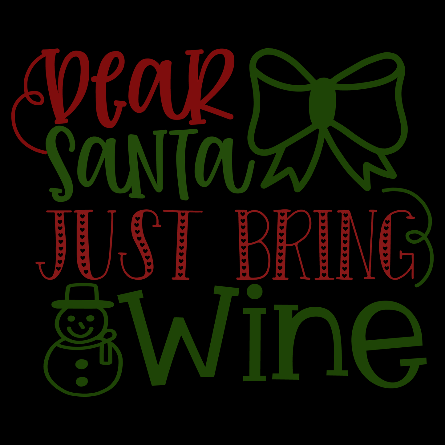 Dear Santa Wine T-shirt (White)
