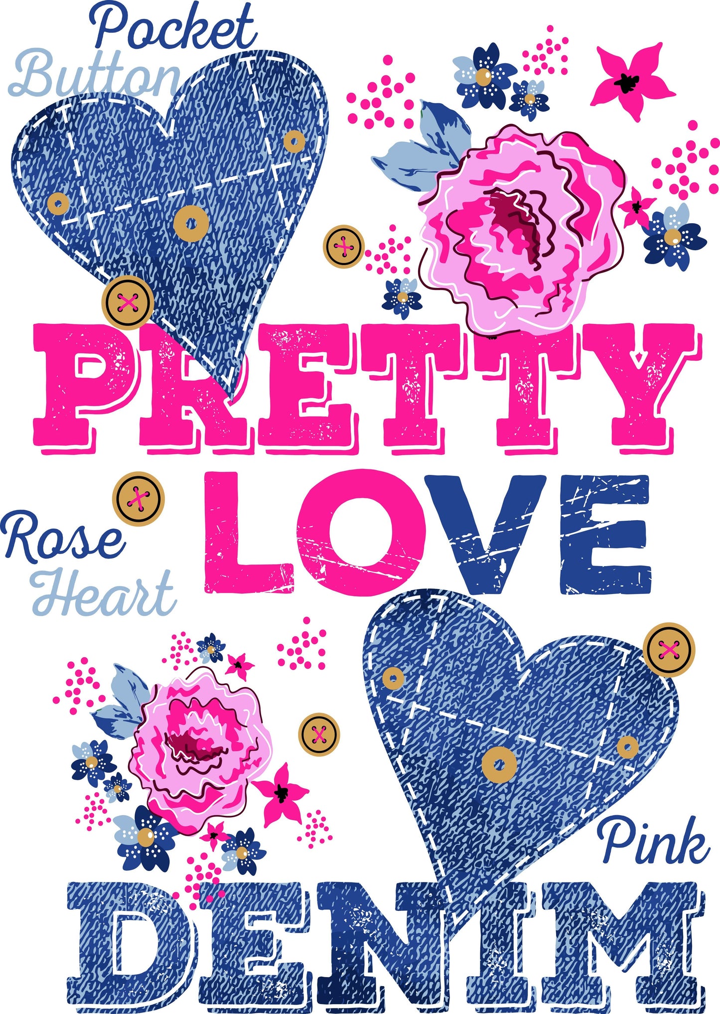 Pretty Love Denim T-shirt (White)