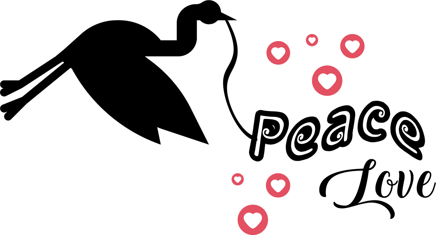 Peace And Love T-shirt Design (White)