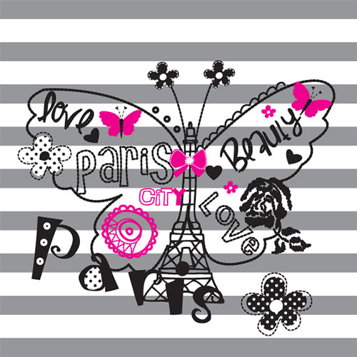 Paris Butterfly Graphic Tee (Black)