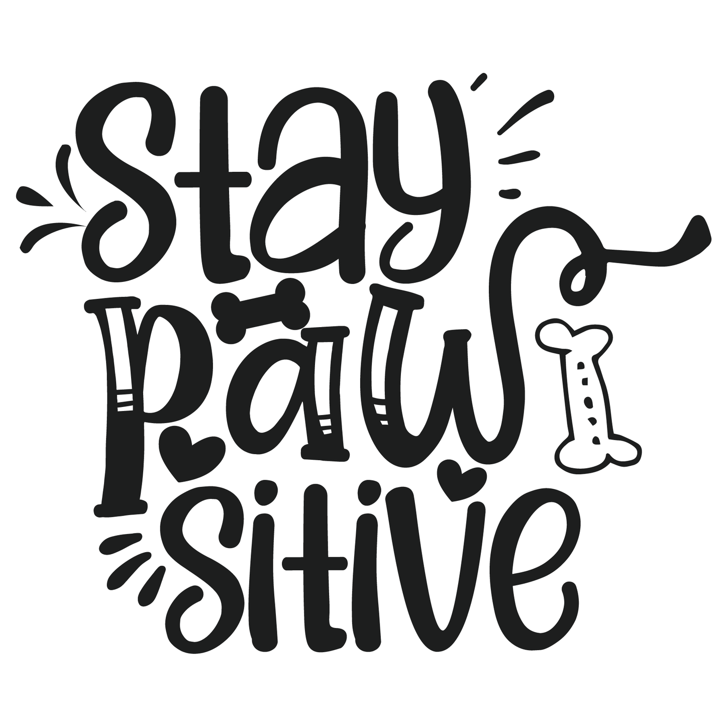 Stay Pawsitive T-shirt (White)