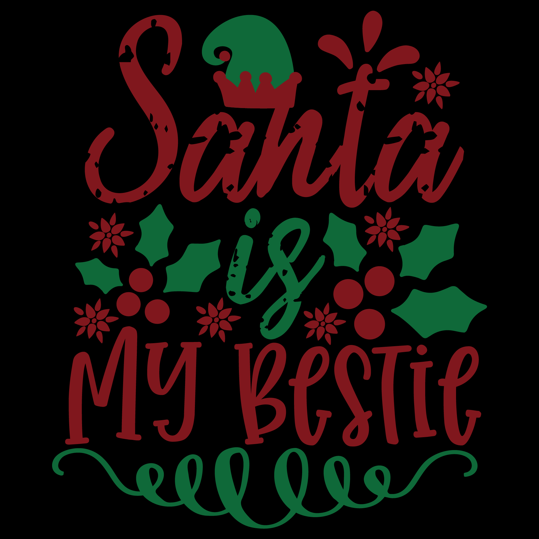 Santa Is My Bestie T-shirt (White)