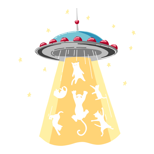 Cats In A Ufo Abduction (White)