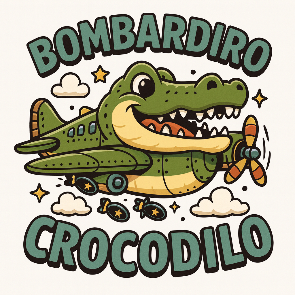 Italian Brainrot — Bombardiro Crocodilo — Tee (White)