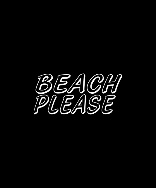 Beach Please Graphic T-shirt (Black)