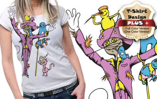 Playful Cartoon Character T-shirt (White)