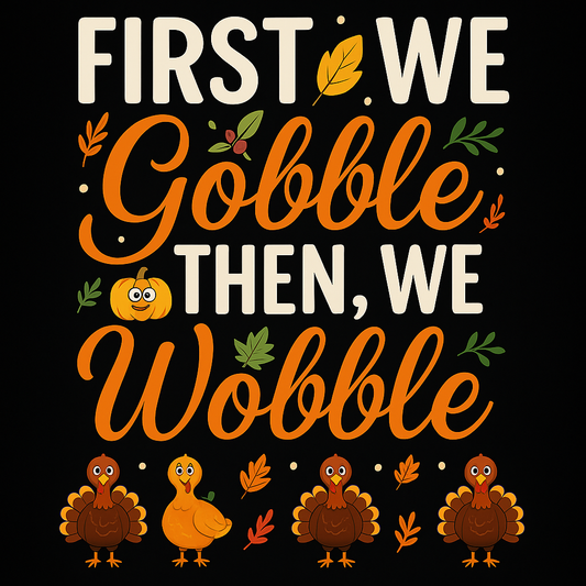 Thanksgiving Gobble Wobble T-shirt (Black)