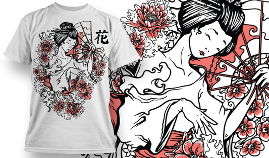 Elegant Floral Graphic Tee (White)