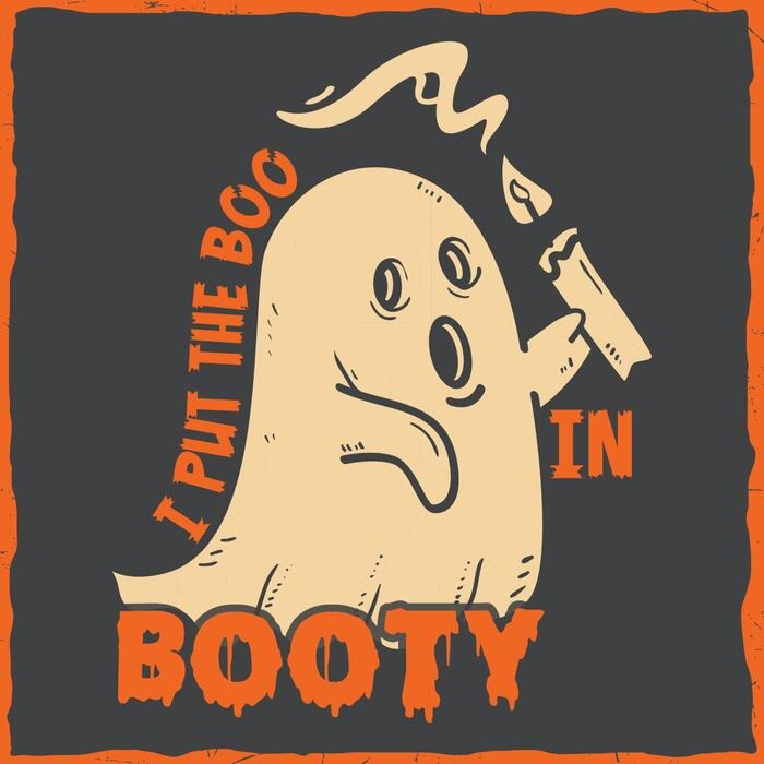 Boo In Booty Halloween T-shirt (White)