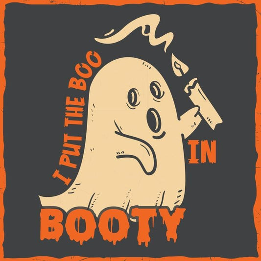 Boo In Booty Halloween T-shirt (White)