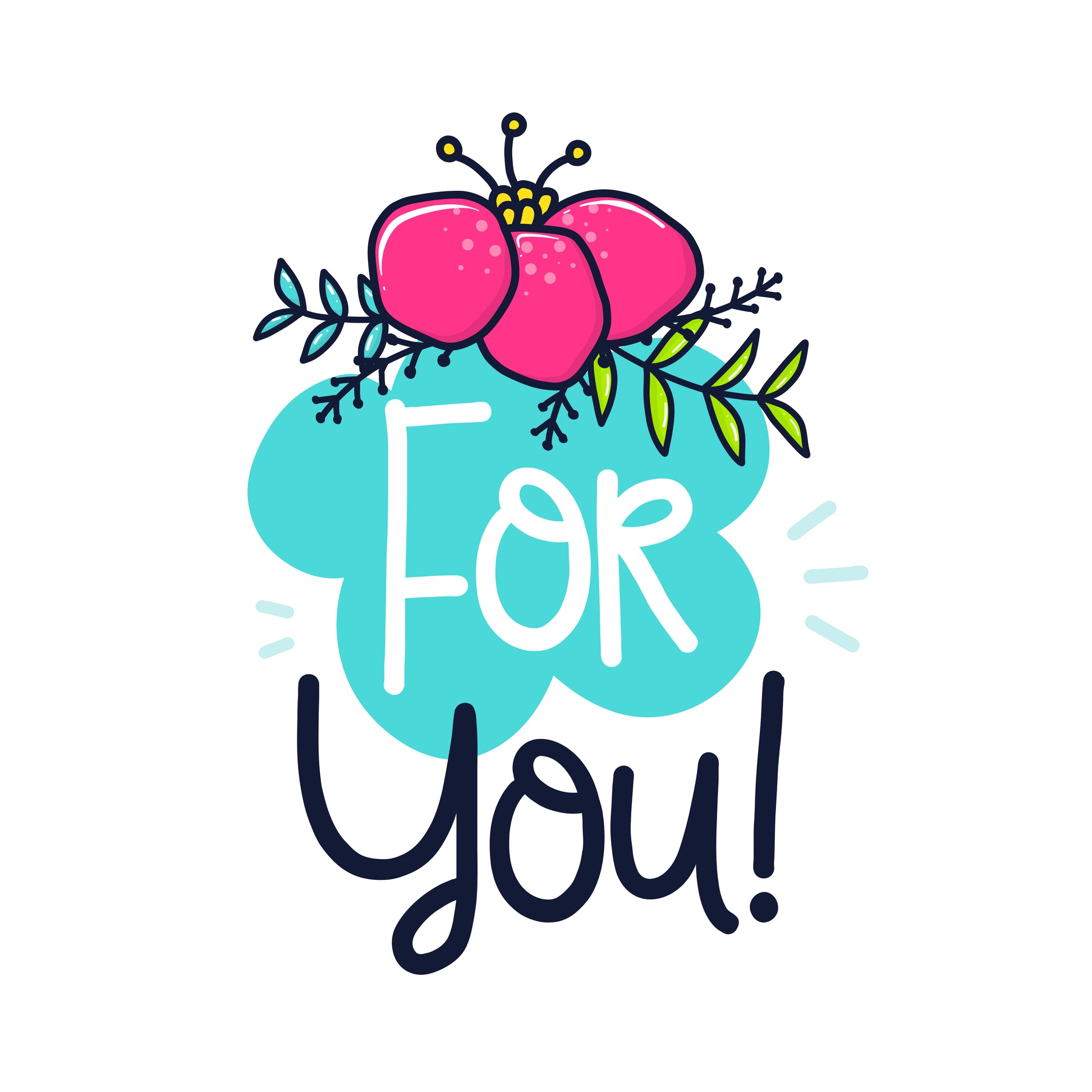 Floral Graphic Tee For You (White)