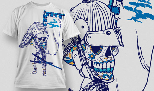 Samurai Skull Graphic Tee (White)