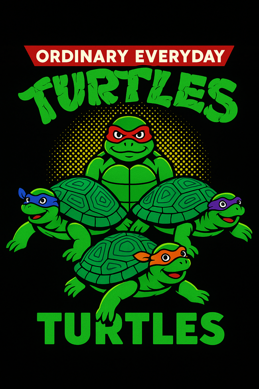 Ordinary Everyday Turtles Bright Tee (Black)