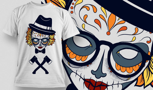 Stylish Skull Graphic Tee (White)