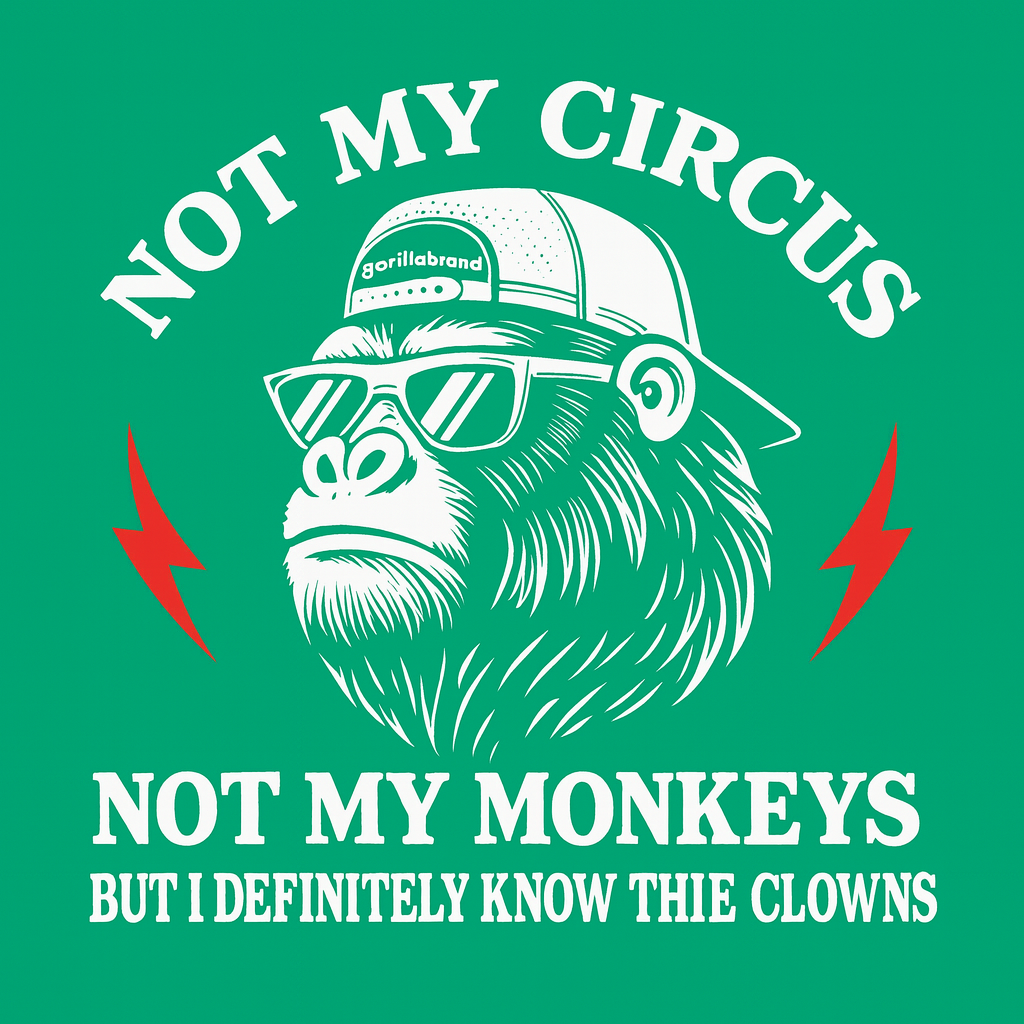 Humorous Gorilla Graphic Tee (Black)