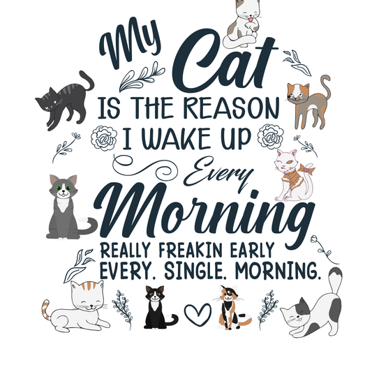 Cat Lover Morning T-shirt (White)