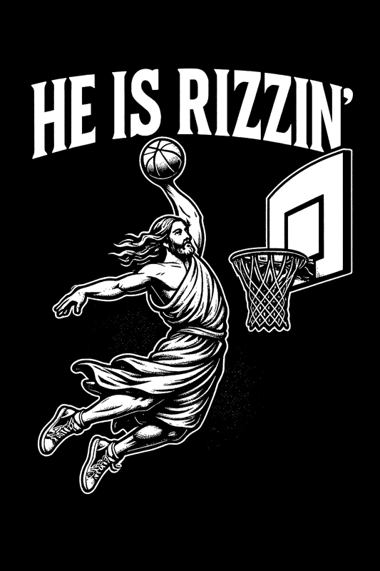 He Is Rizzin Slam Dunk Tee (Black)