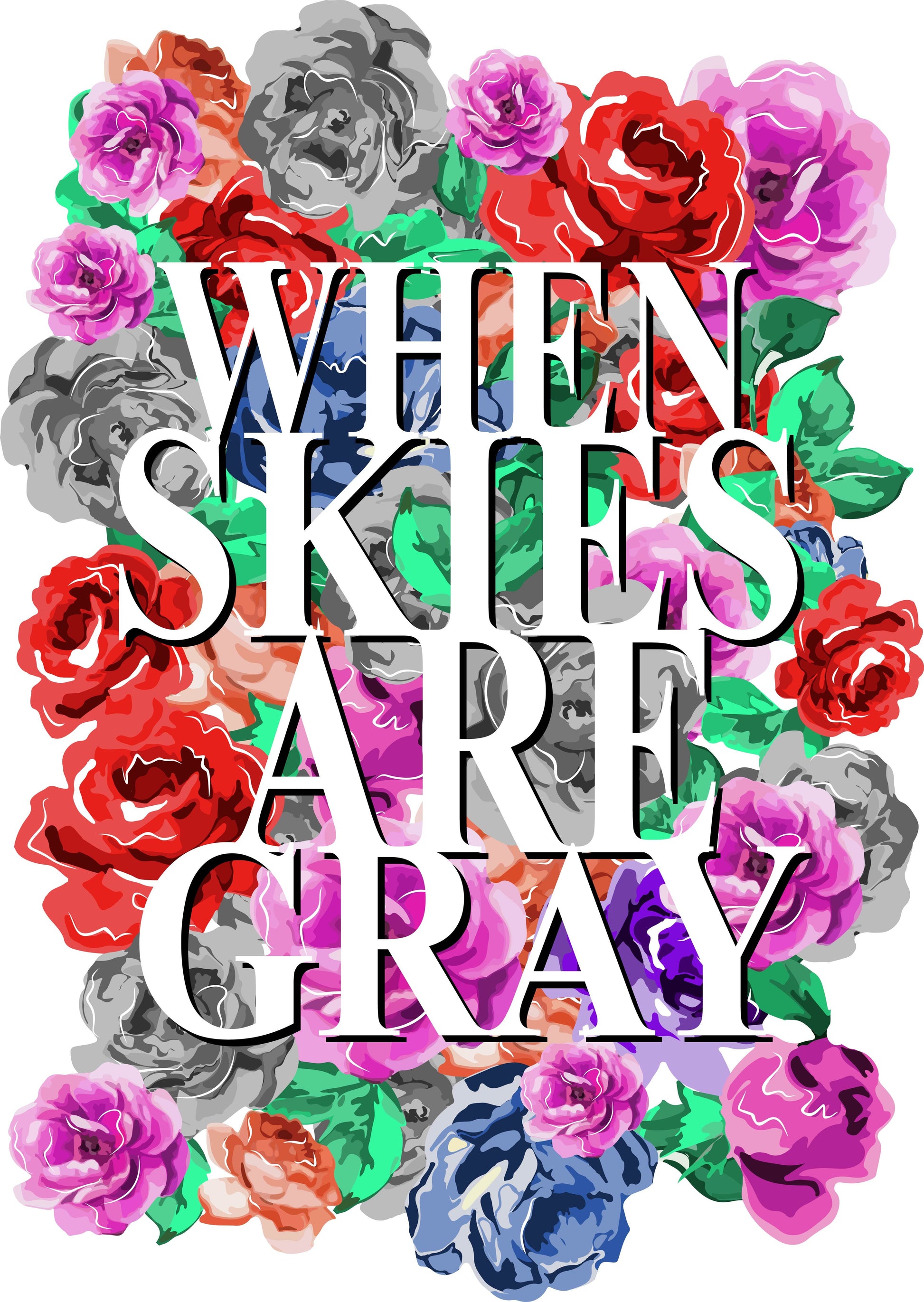 Floral Quote T-shirt Design (Black)