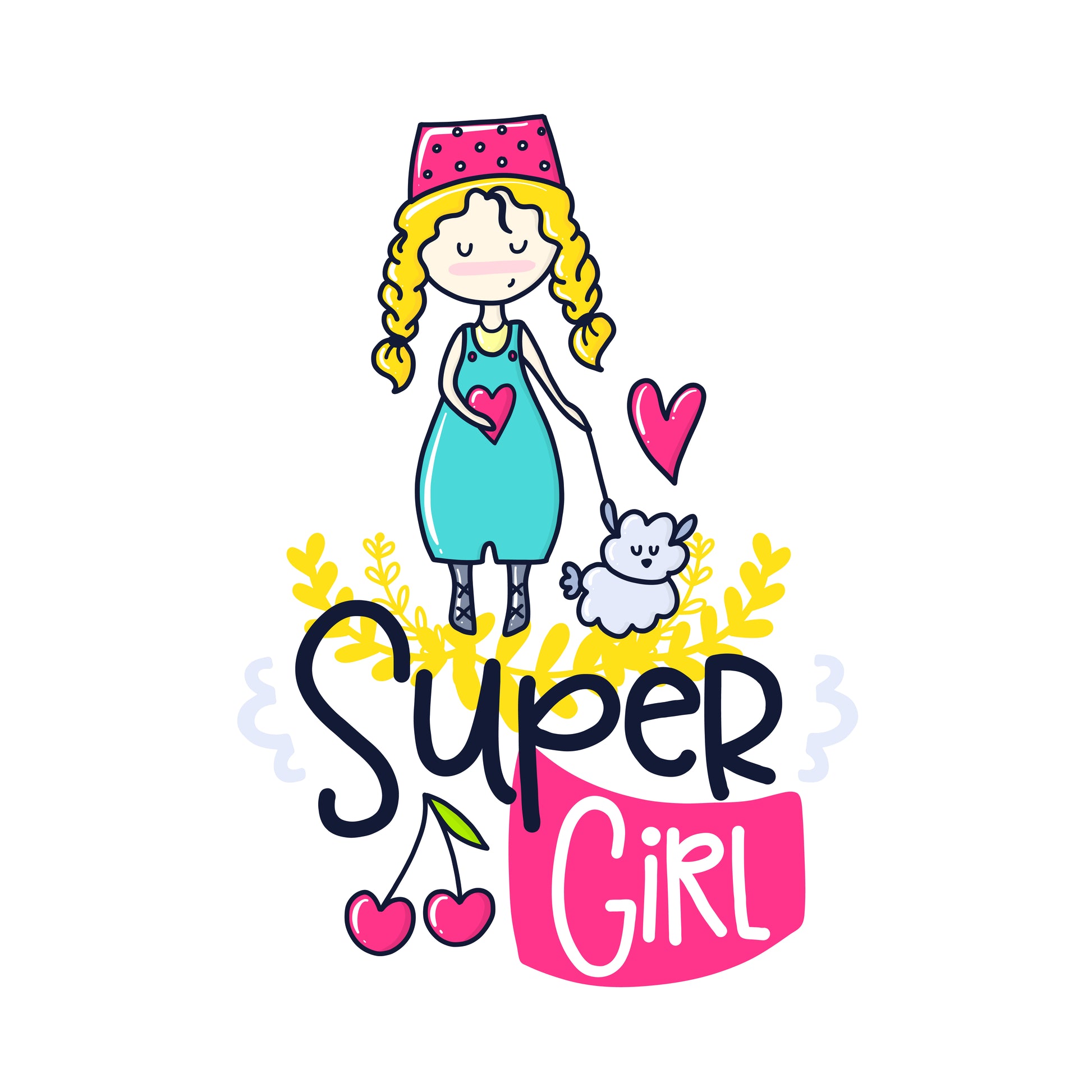 Super Girl Graphic T-shirt (White)