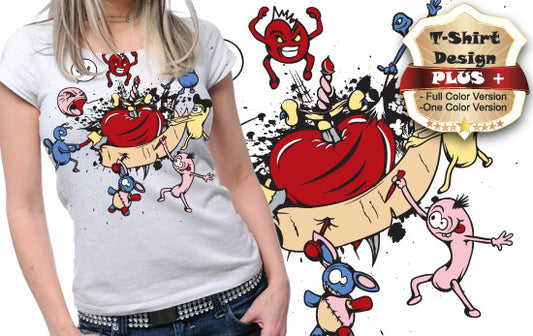 Playful Cartoon T-shirt Design (Black)