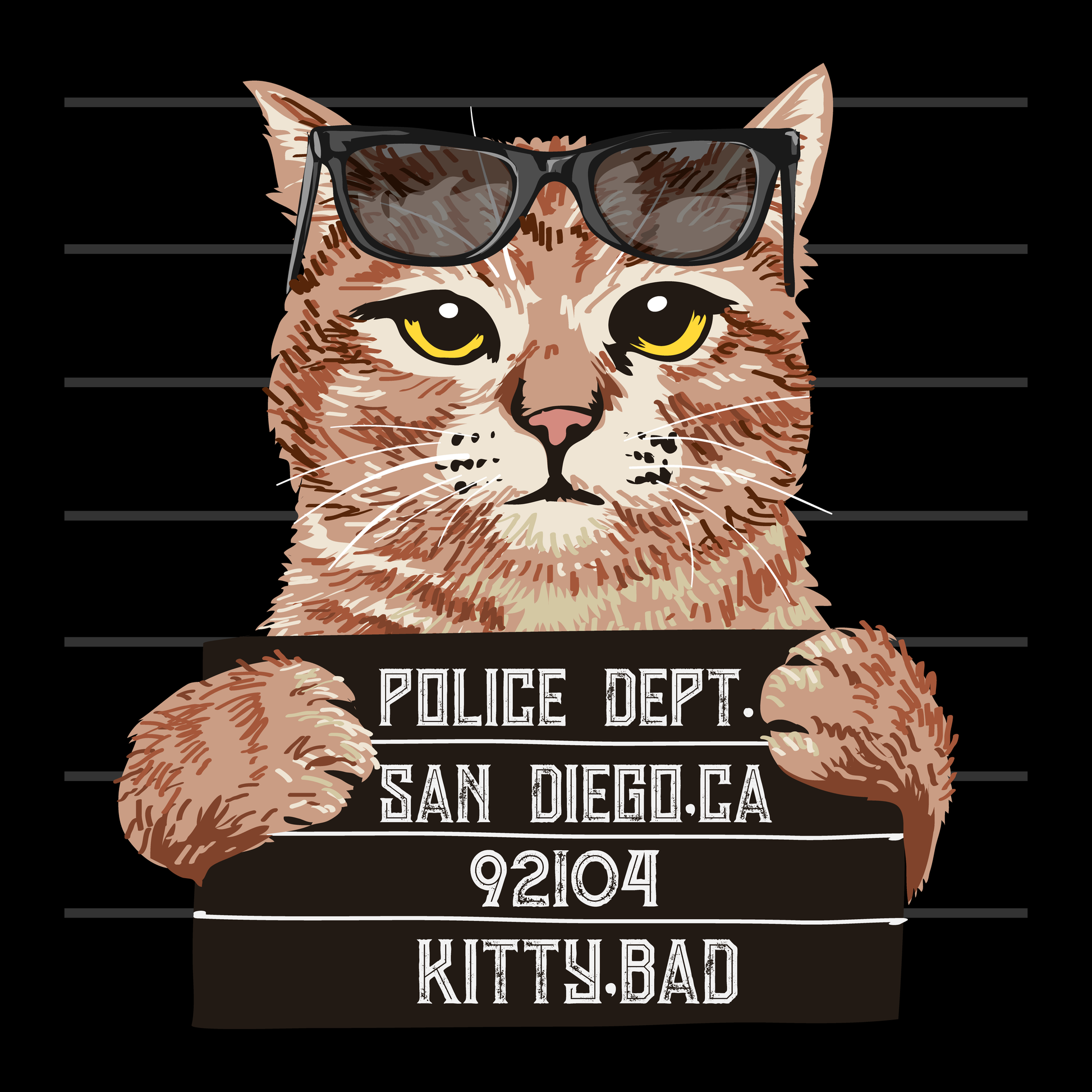 Mugshot Cat Graphic Tee (White)
