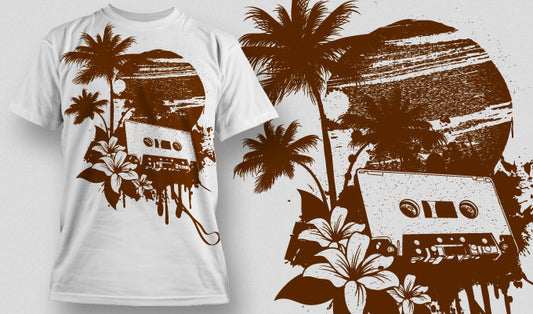Retro Cassette T-shirt Design (White)