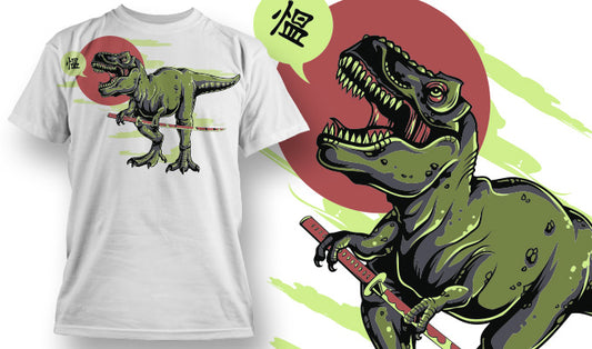 Dinosaur Samurai Graphic Tee (White)