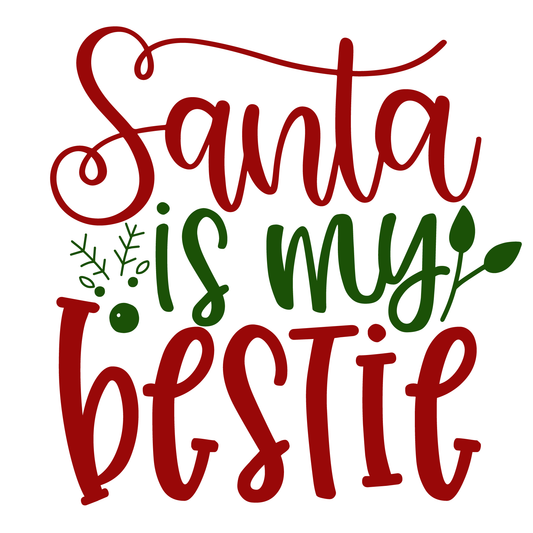 Santa Is My Bestie T-shirt (White)