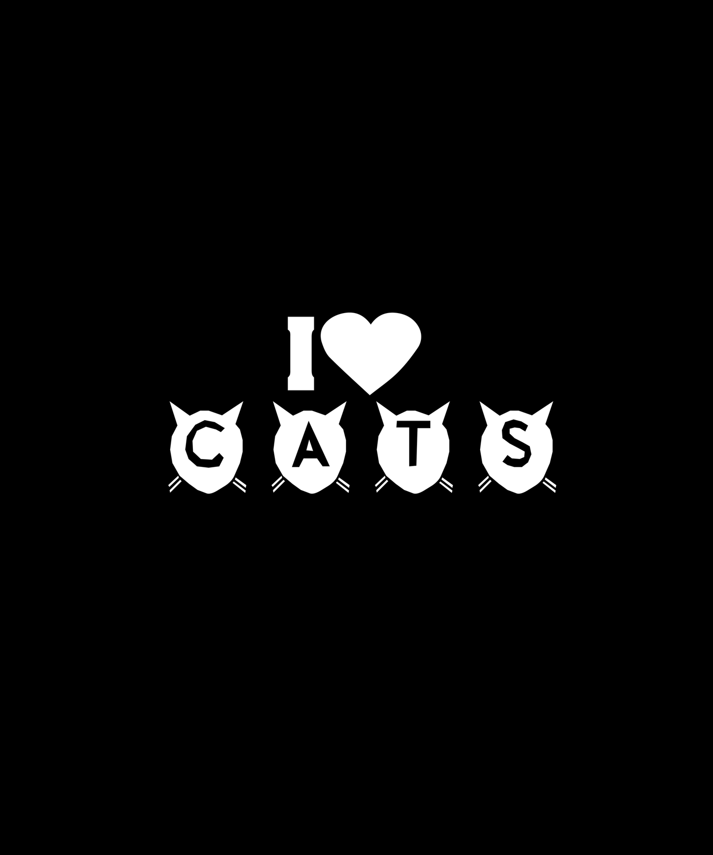 I Love Cats T-shirt (Black)