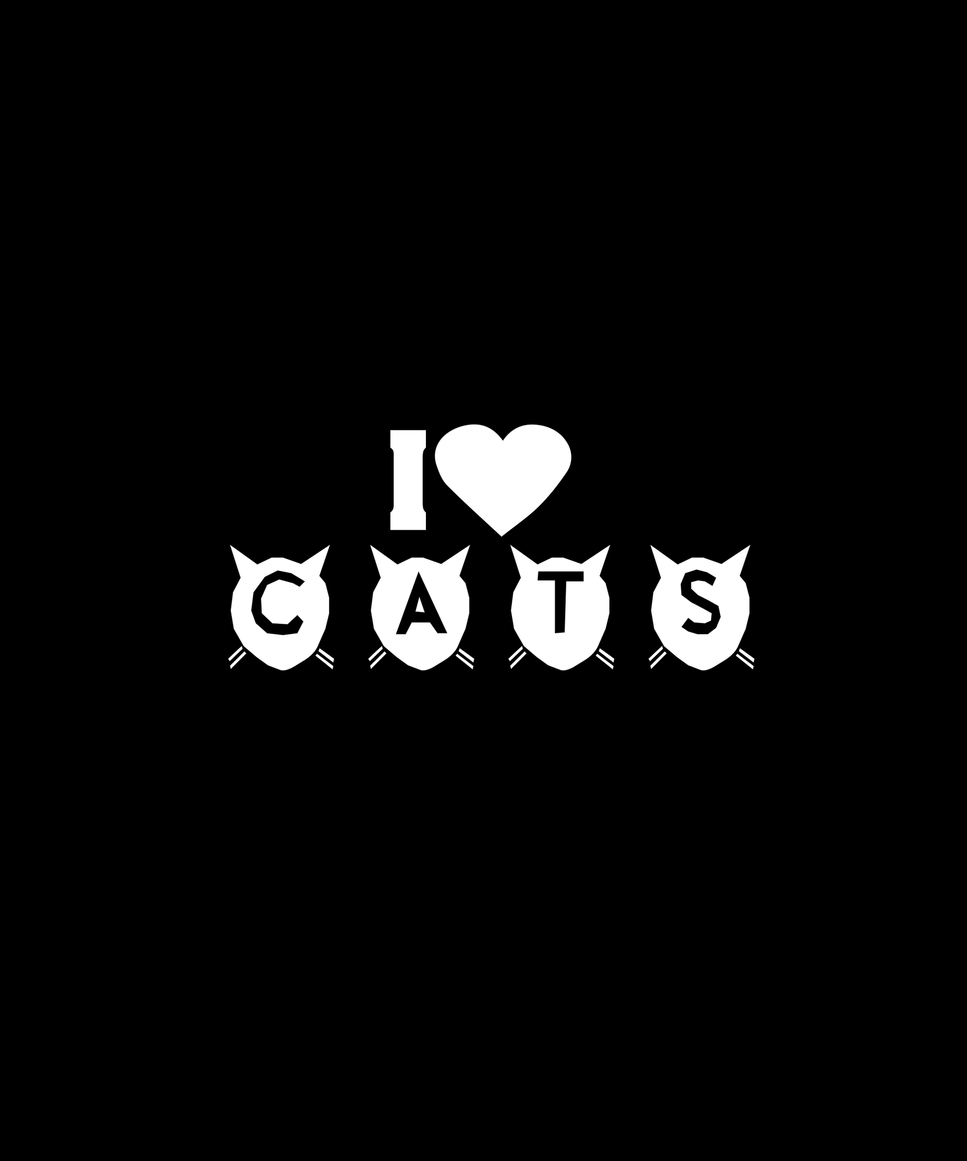 I Love Cats T-shirt (Black)