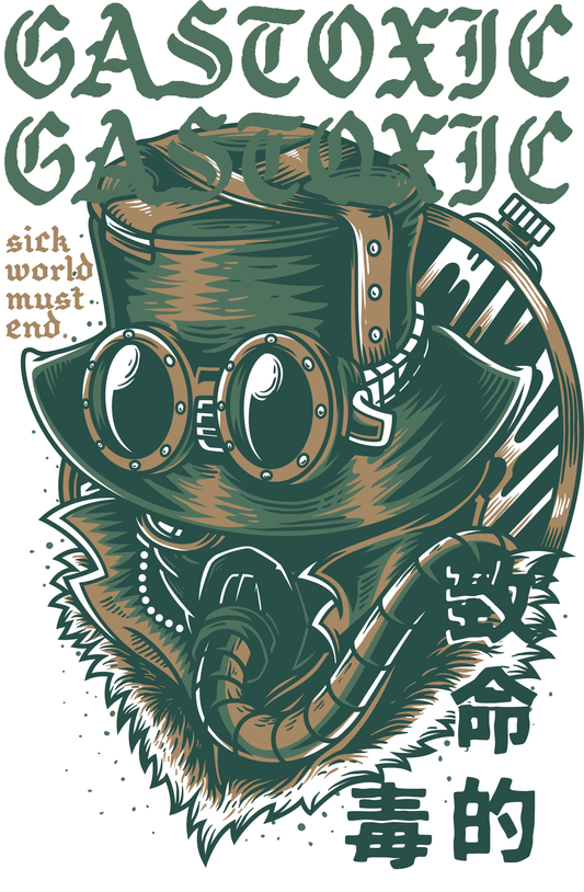 Steampunk Gas Mask Graphic Tee (White)