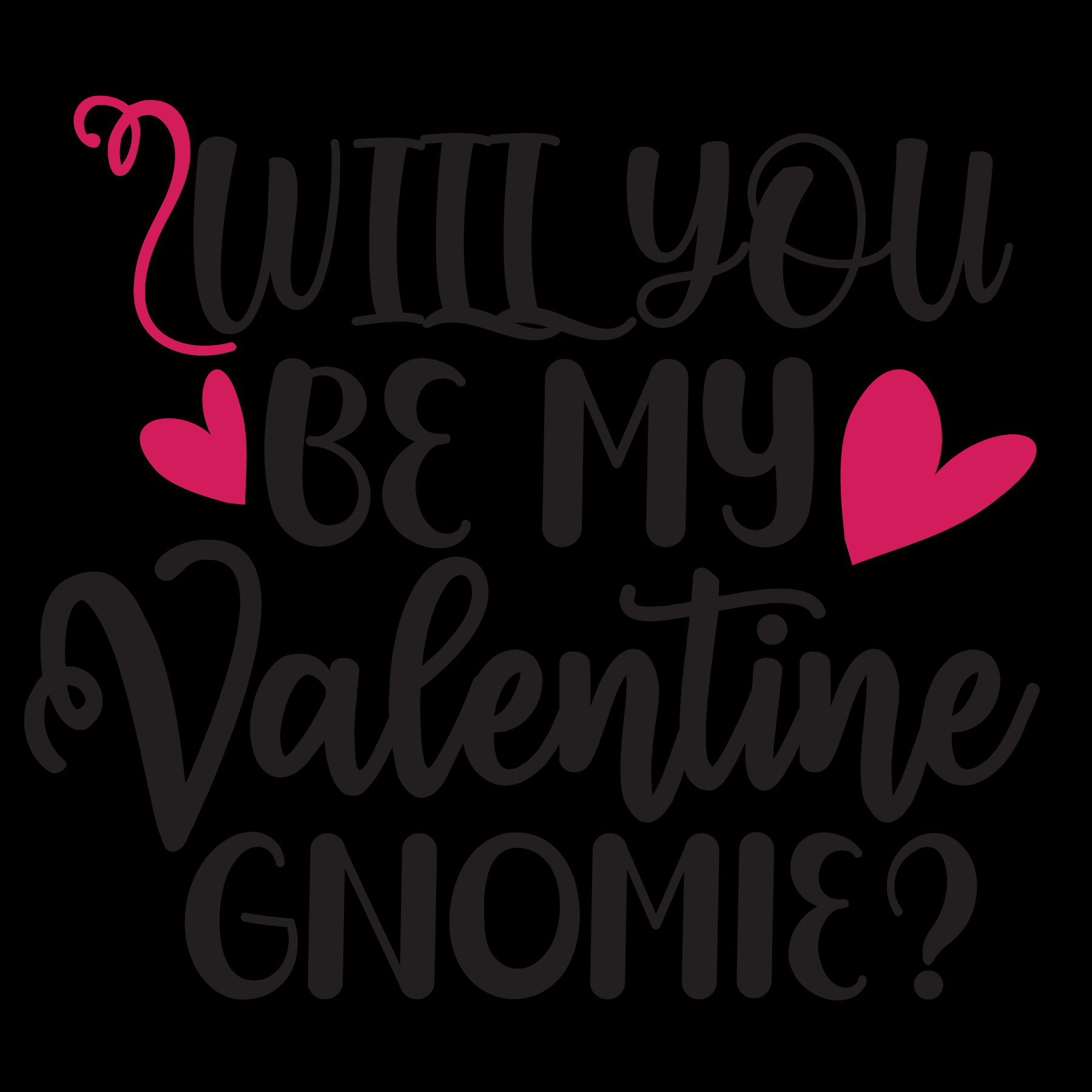 Valentine Gnomie T-Shirt (Black version)